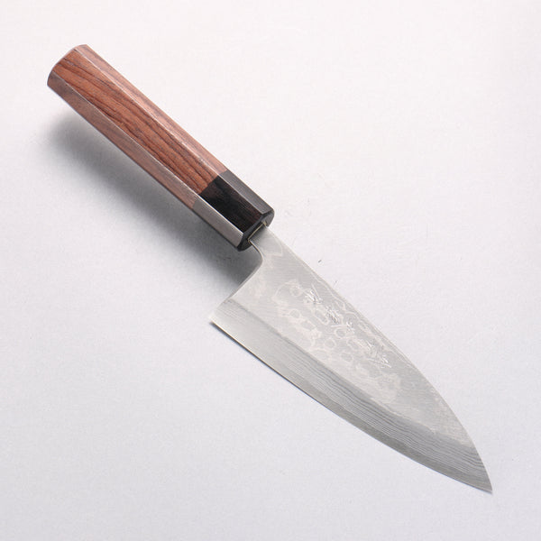 Hideo Kitaoka Blue Steel No.2 Damascus Deba 150mm Shitan Handle