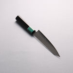 Seisuke AUS10 Mirror Crossed Kiritsuke Petty-Utility  150mm Black Pakka wood Handle - Japannywholesale