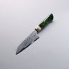 Daisuke Nishida White Steel No.1 Damascus Small Santoku  150mm Green Marble Acrylic Handle - Japannywholesale