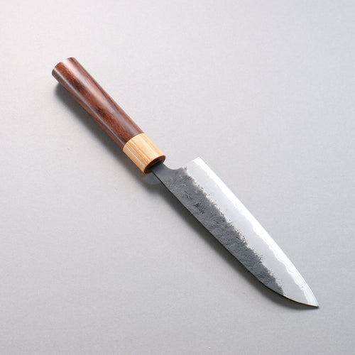 Seisuke Blue Super Black Nashiji Santoku  170mm Rosewood (Ferrule: White Pakka Wood) Handle - Japannywholesale