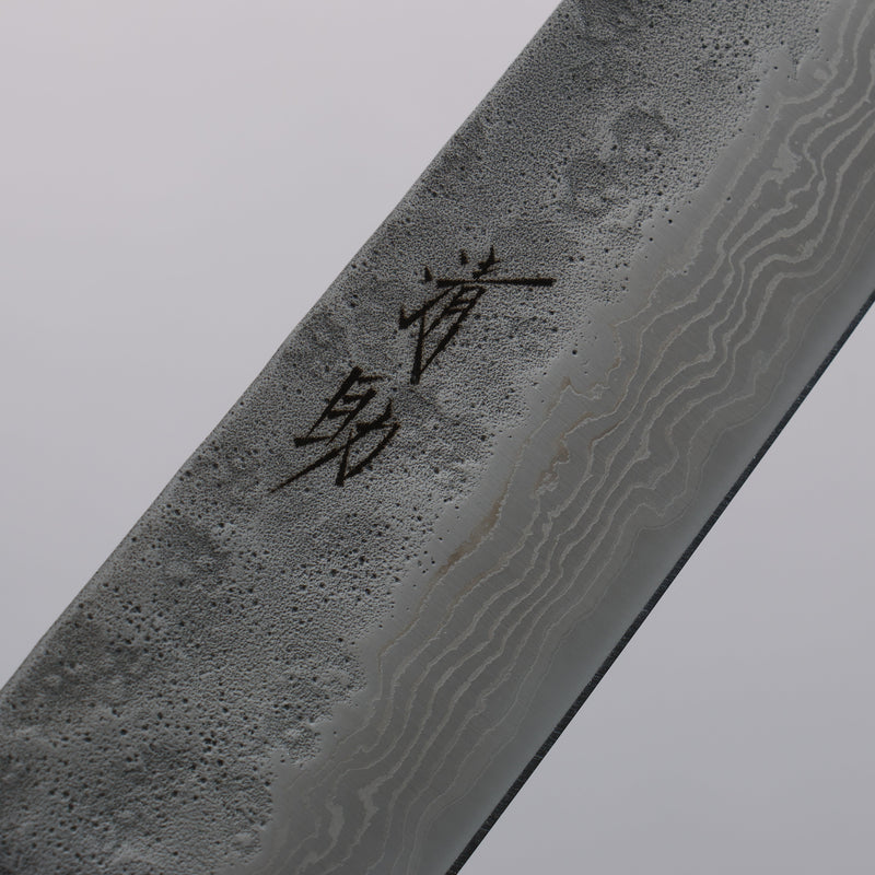 Seisuke Stainless Steel 440C Hammered Damascus Sujihiki  240mm Oak Handle - Japannywholesale