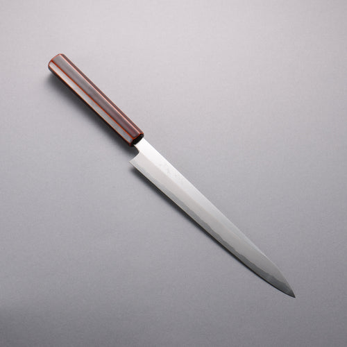 Hado Silver Steel No.3 Migaki Finished Sujihiki  240mm Lacquered (Kijiro-nuri) Handle - Japannywholesale