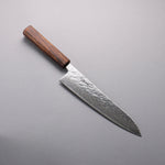 Seisuke Stainless Steel 440C Hammered Damascus Migaki Finished Gyuto  210mm Oak Handle - Japannywholesale