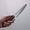 Seisuke VG10 33 Layer Damascus Hammered Petty-Utility  135mm Black Pakka wood Handle - Japannywholesale