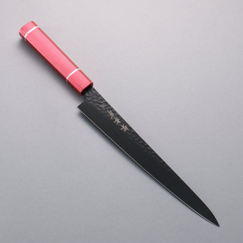 Sakai Takayuki Kurokage VG10 Hammered Teflon Coating Sujihiki  240mm Live oak Lacquered (Kouseki) Handle - Japannywholesale