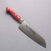 Sakai Takayuki Grand Chef Grand Chef Swedish Steel-stn Santoku  180mm Red Micarta Handle - Japannywholesale