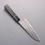 Shigeki Tanaka Habakiri SG2 Damascus Santoku  165mm Ebony Wood Handle - Japannywholesale