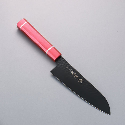 Sakai Takayuki Kurokage VG10 Hammered Teflon Coating Santoku  170mm Live oak Lacquered (Kouseki) Handle - Japannywholesale