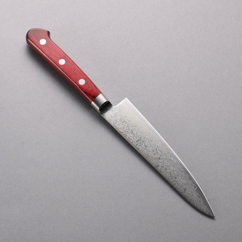 Seisuke VG10 33 Layer Damascus Petty-Utility  135mm Red Pakka wood Handle - Japannywholesale