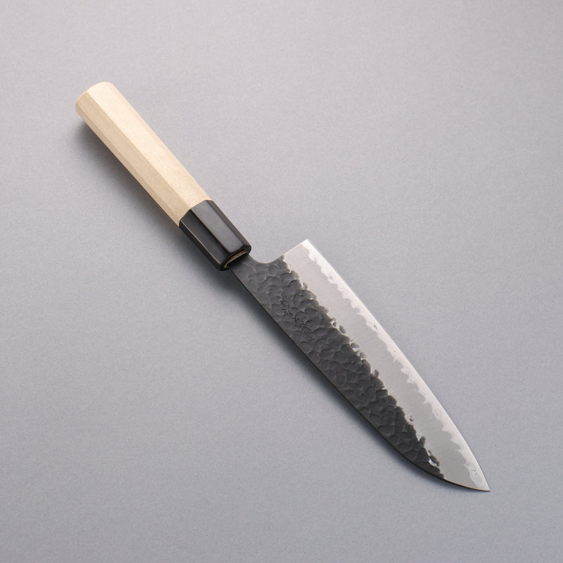 Oul Blue Super Hammered Black Finished Santoku  165mm Magnolia Handle - Japannywholesale