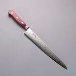 Seisuke VG10 33 Layer Mirrored Finish Damascus Sujihiki  240mm Red Pakka wood Handle - Japannywholesale