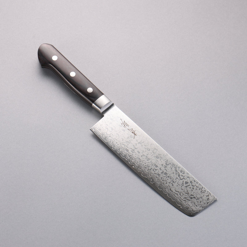 Seisuke VG10 8 Layer Damascus Migaki Finished Nakiri  165mm Black Pakka wood Handle - Japannywholesale