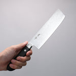 Seisuke VG10 8 Layer Damascus Migaki Finished Nakiri  165mm Black Pakka wood Handle - Japannywholesale