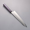 Seisuke White Steel No.1 Migaki Polish Finish Gyuto  240mm Oak with Purple Lacquer Handle - Japannywholesale