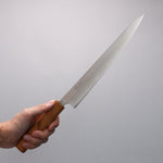 Seisuke Silver Steel No.3 Migaki Polish Finish Sujihiki Japanese Knife 240mm White Oak Handle - Japannywholesale