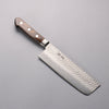 Seisuke AUS8 Hammered Nakiri  165mm Brown Pakka wood Handle - Japannywholesale