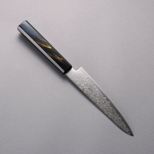 Kanjyo SG2 Damascus Petty-Utility  150mm Dark Blue and Gold Lacquered Handle - Japannywholesale