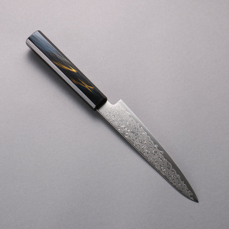 Kanjyo SG2 Damascus Petty-Utility  150mm Dark Blue and Gold Lacquered Handle - Japannywholesale