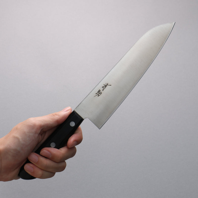 Seisuke SLD Migaki Polish Finish Santoku  180mm Black Pakka wood Handle - Japannywholesale