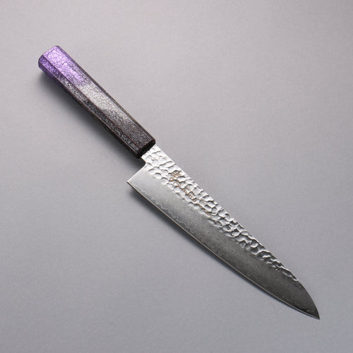 Sakai Takayuki Rinnou VG10 33 Layer Damascus Gyuto Japanese Knife 210mm Purple Lacquered  Handle - Japannywholesale