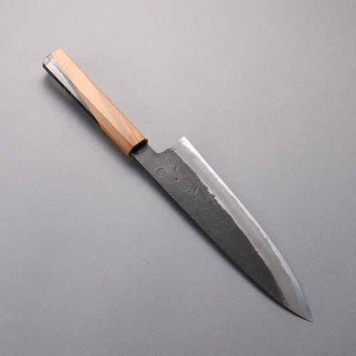 Tomoe Hozan White Steel No.2 Black Finished Gyuto  210mm Olive Tree and Black Resin Handle - Japannywholesale