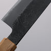 Tomoe Hozan White Steel No.2 Black Finished Petty-Utility  135mm Olive Tree and Black Resin Handle - Japannywholesale