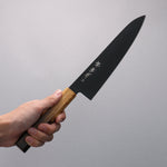 Sakai Takayuki Kurokage VG10 Hammered Teflon Coating Gyuto  210mm Burnt Oak Handle - Japannywholesale