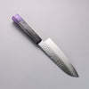 Sakai Takayuki Rinnou VG10 33 Layer Damascus Santoku Japanese Knife 170mm Purple Lacquered  Handle - Japannywholesale