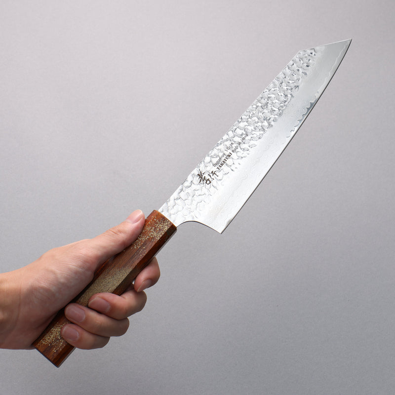 Sakai Takayuki VG10 33 Layer Damascus Kengata Gyuto  190mm Live oak Lacquered (Seiren) Handle - Japannywholesale