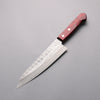 Nao Yamamoto Silver Steel No.3 Nashiji Hammered(square) Gyuto  180mm Red Pakka wood Handle - Japannywholesale