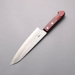 Nao Yamamoto Silver Steel No.3 Nashiji Hammered(square) Gyuto  180mm Red Pakka wood Handle - Japannywholesale