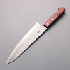 Nao Yamamoto Silver Steel No.3 Nashiji Hammered(square) Gyuto  210mm Red Pakka wood Handle - Japannywholesale