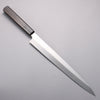 Minamoto Akitada Honyaki DX Blue Steel No.2 Kasumitogi Yanagiba 300mm Ebony Wood Handle - Japannywholesale