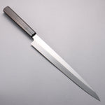 Minamoto Akitada Honyaki DX Blue Steel No.2 Kasumitogi Yanagiba 300mm Ebony Wood Handle - Japannywholesale
