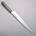 Minamoto Akitada Honyaki DX Blue Steel No.2 Kasumitogi Yanagiba 300mm Ebony Wood Handle - Japannywholesale