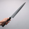 Minamoto Akitada Honyaki DX Blue Steel No.2 Kasumitogi Yanagiba 300mm Ebony Wood Handle - Japannywholesale