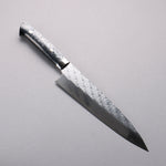 Takeshi Saji SPG STRIX Hammered Migaki Finished Gyuto  210mm White and Black Marble Acrylic Handle - Japannywholesale