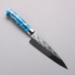 Takeshi Saji SPG STRIX Hammered Migaki Finished Petty-Utility  130mm Blue and White Acrylic Handle - Japannywholesale