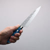 Takeshi Saji SPG STRIX Hammered Migaki Finished Petty-Utility  130mm Blue and White Acrylic Handle - Japannywholesale