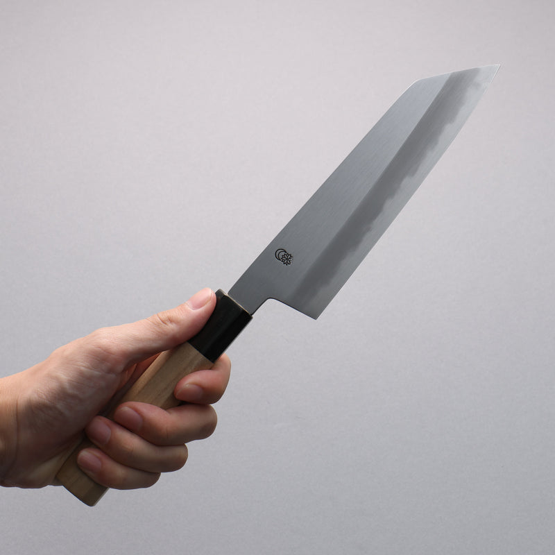 Kikuzuki White Steel No.2 Kasumitogi Kiritsuke Santoku  180mm Magnolia Handle - Japannywholesale