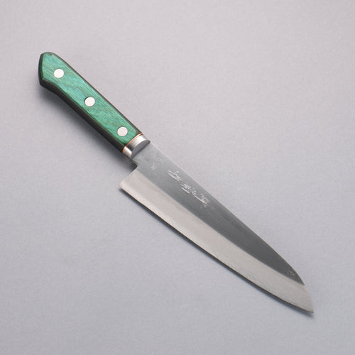 Sakai Kikumori Blue Steel No.1 Gyuto Japanese Knife 175mm Green Pakka wood Handle - Japannywholesale