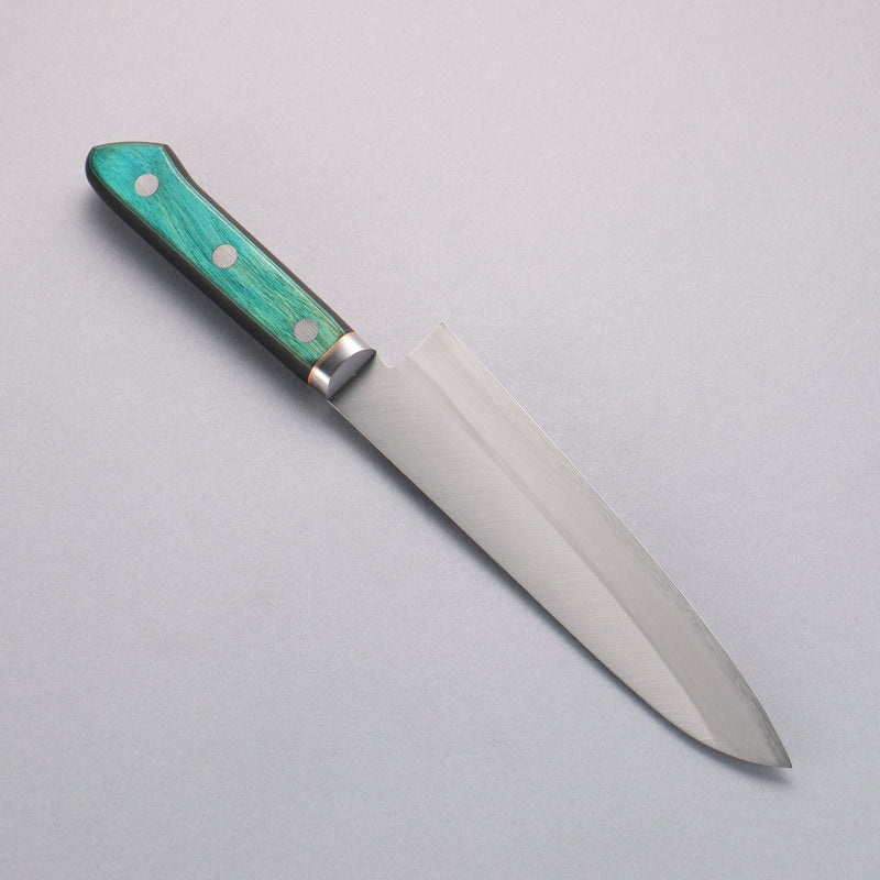 Sakai Kikumori Blue Steel No.1 Gyuto Japanese Knife 175mm Green Pakka wood Handle - Japannywholesale