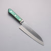 Sakai Kikumori Blue Steel No.1 Santoku Japanese Knife 165mm Green Pakka wood Handle - Japannywholesale