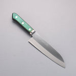 Sakai Kikumori Blue Steel No.1 Santoku Japanese Knife 165mm Green Pakka wood Handle - Japannywholesale