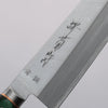 Sakai Kikumori Blue Steel No.1 Small Santoku Japanese Knife 140mm Green Pakka wood Handle - Japannywholesale