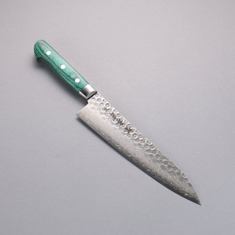 Sakai Takayuki VG10 17 Layer Damascus Gyuto  210mm Green Pakka wood Handle - Japannywholesale