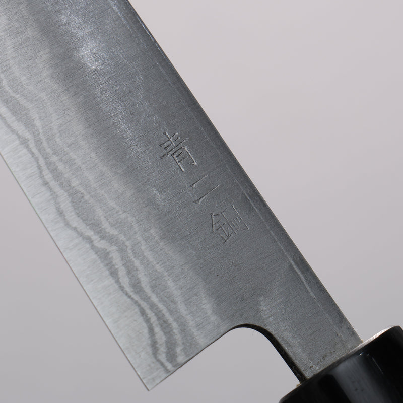 Kanetsune Blue Steel No.2 Damascus Petty-Utility  135mm Shitan Handle - Japannywholesale