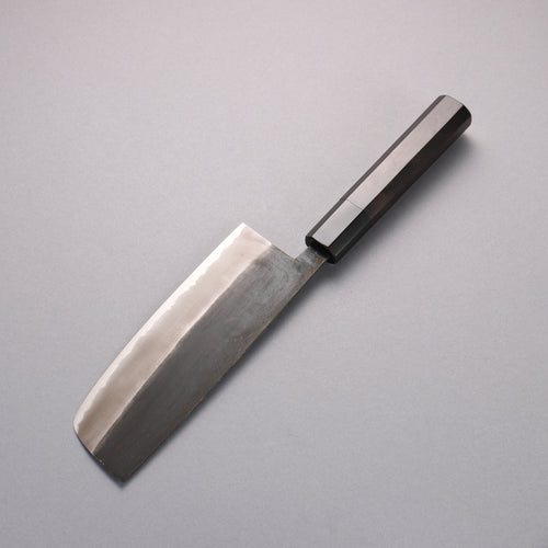Minamoto Akitada White Steel No.2 Black Finished Nakiri 165mm Ebony Wood Handle - Japannywholesale