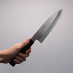 Minamoto Akitada White Steel No.2 Kasumitogi Santoku  180mm Ebony Wood Handle - Japannywholesale