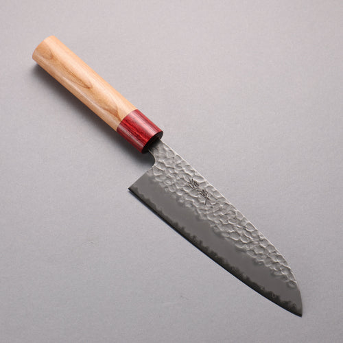 Seisuke Blue Super Hammered Santoku  170mm American Cherry Handle - Japannywholesale